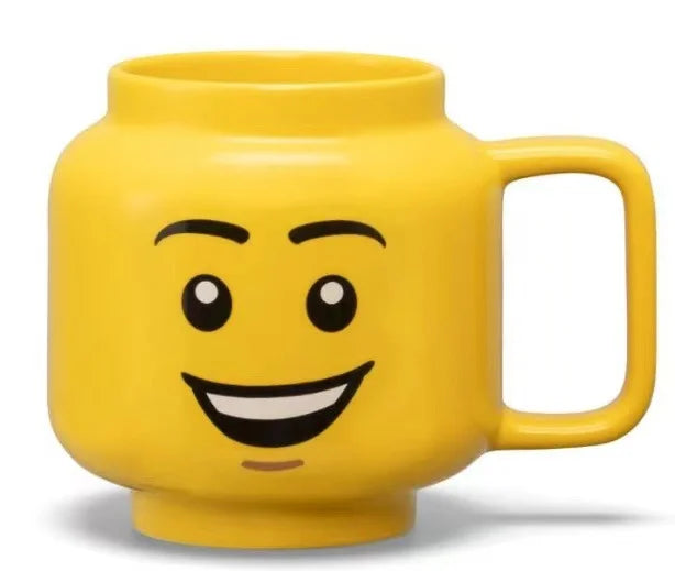 "Cartoon Ceramic Mug 250ml with Cute Impish Expression - Fun Drinkware for Couples, Friends, and Family"