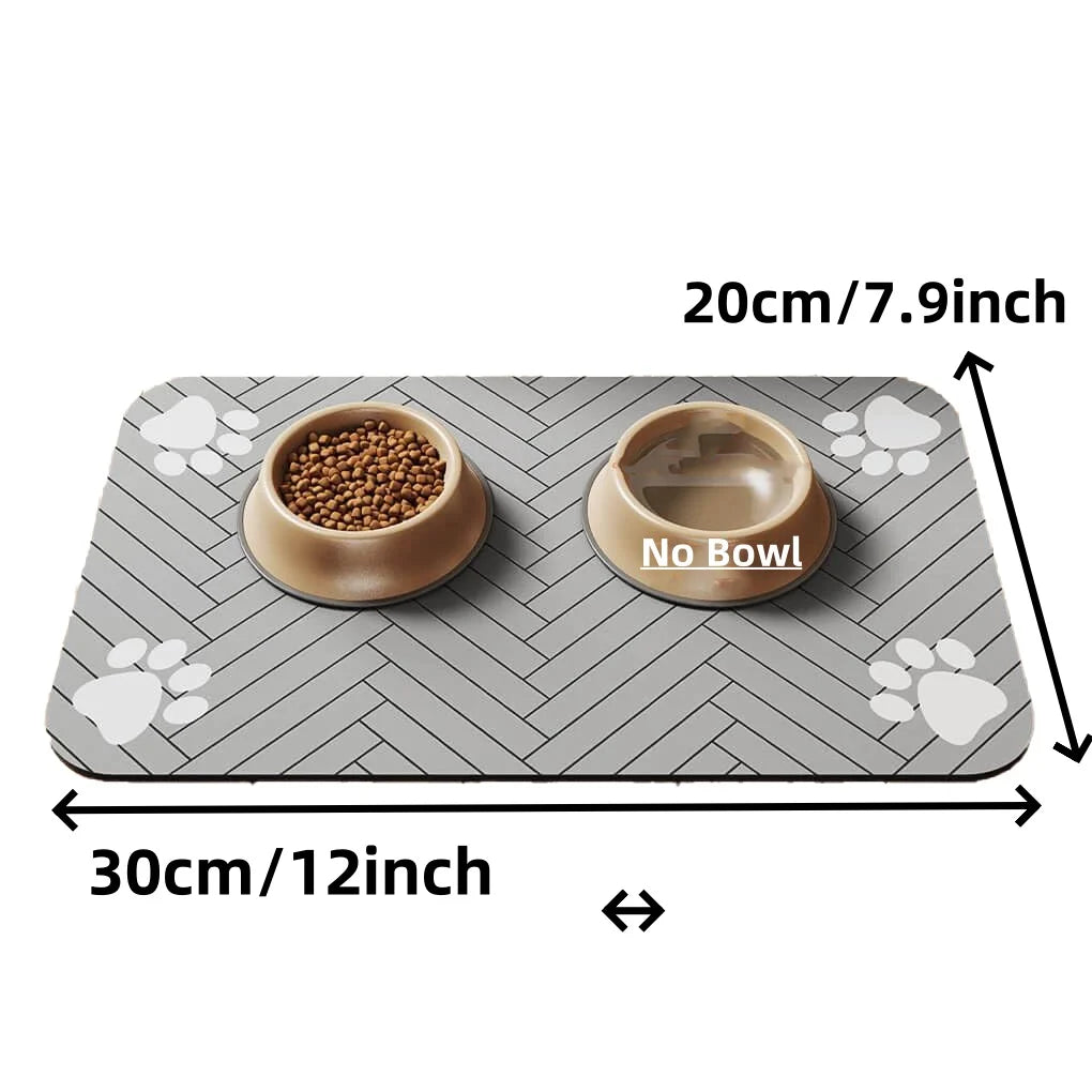 "Waterproof Pet Feeding Mat with Rubber Backing"