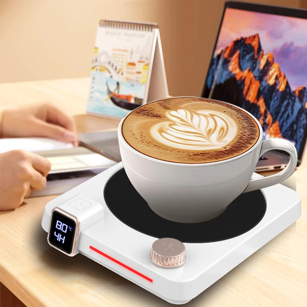 Electric Coffee Cup Heater with 9 Temperature Settings and Heating Pad Coaster