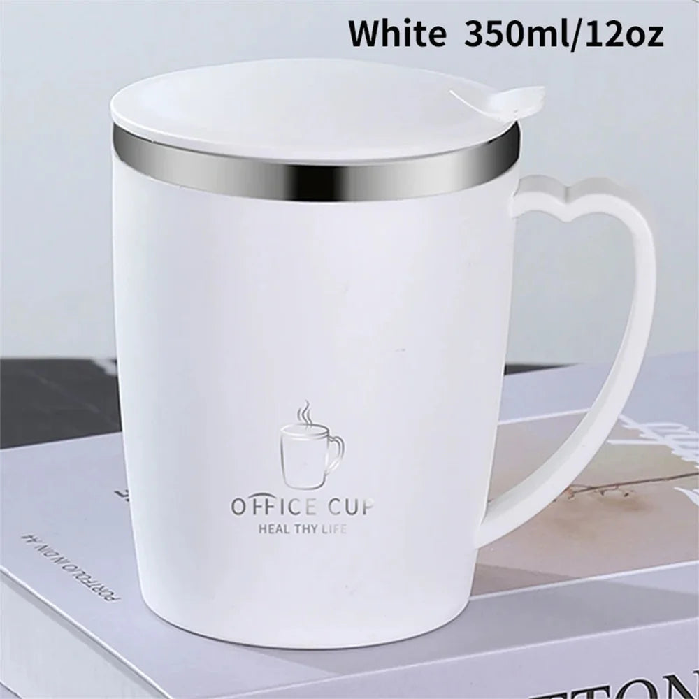 Stainless Steel Thermos Mug with Handle – Leak-Proof Insulated Coffee Cup"