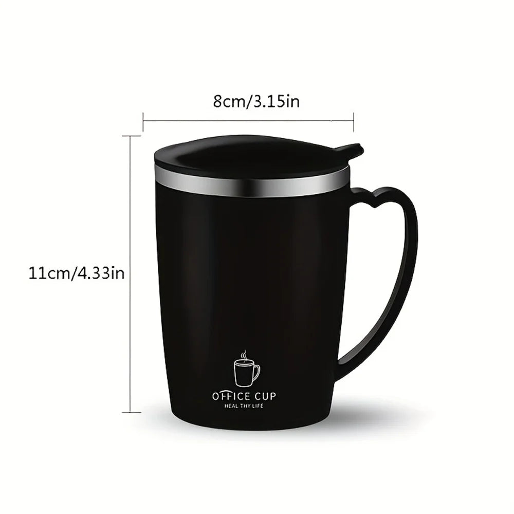 Stainless Steel Thermos Mug with Handle – Leak-Proof Insulated Coffee Cup"
