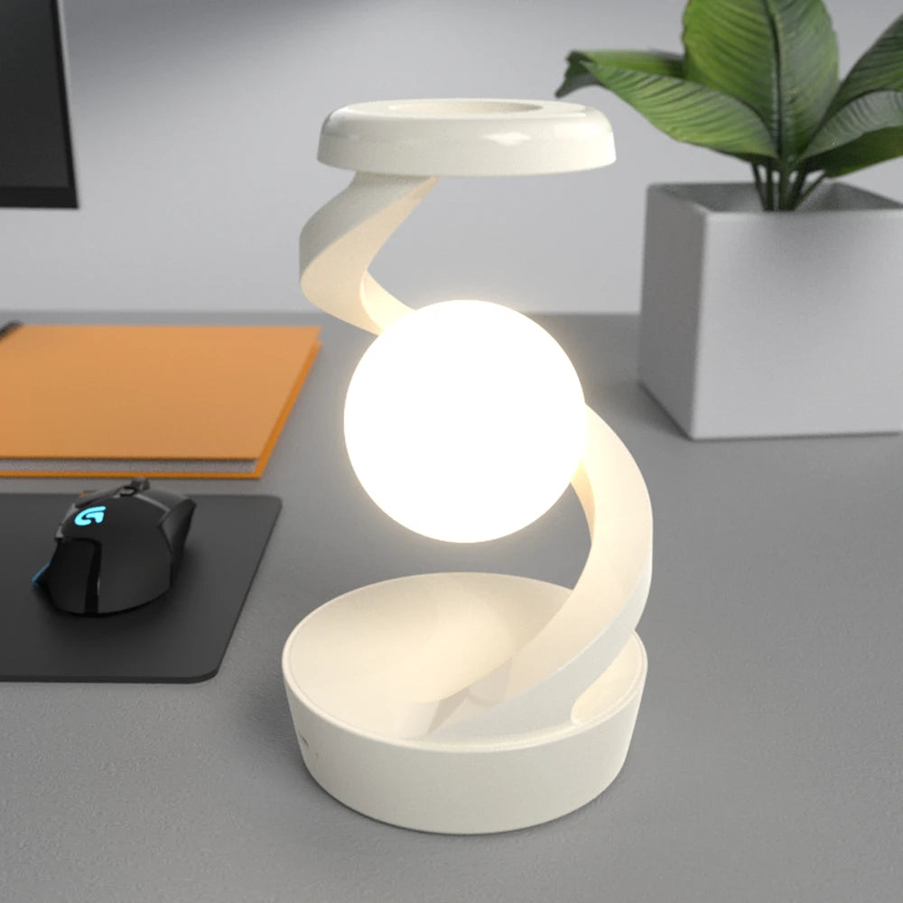 LeviLight Pro: Floating Table Lamp with Wireless Charger and RGB Mood Lighting