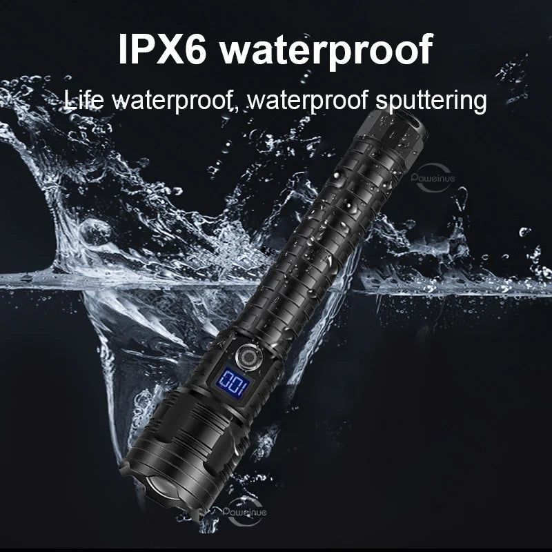 Ultra-Powerful 10000mAh LED Flashlight with 5000M Range and Type-C Rechargeable Battery