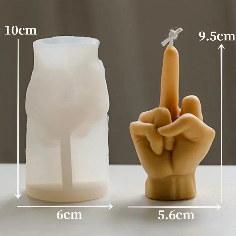 Middle Finger Silicone Mold – Creative Candle, Soap, and Resin Craft Mold for DIY Projects