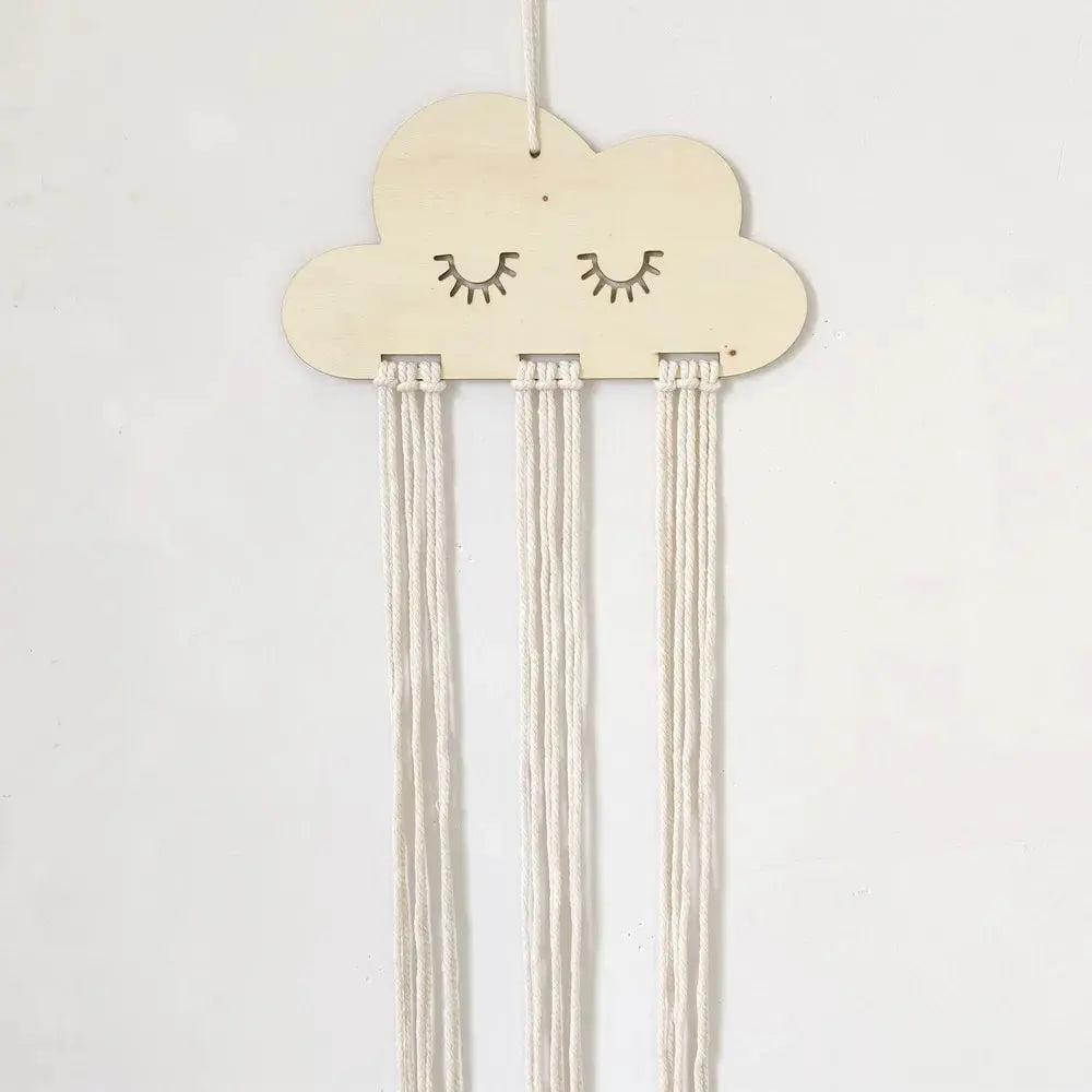 Solid Wood Cloud Jewelry and Hairpin Storage Organizer