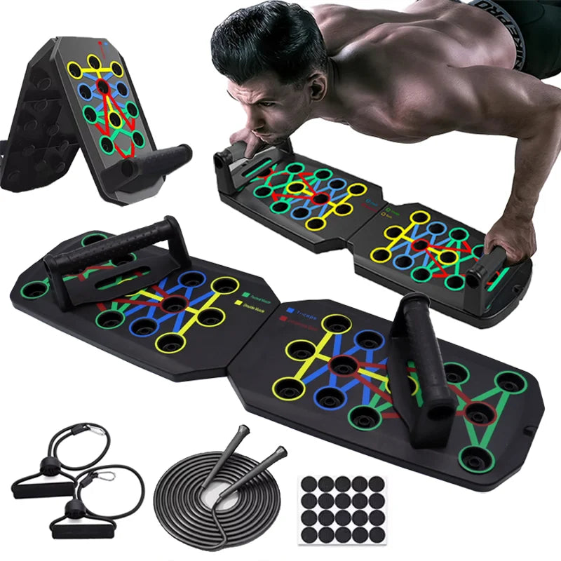 Portable Multifunctional Push-up Board Set – Foldable Fitness Equipment for Full-Body Training