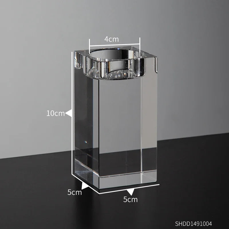 Modern Crystal Glass Candle Holders – Elegant Table Decorations for Dining, Weddings, and Special Occasions