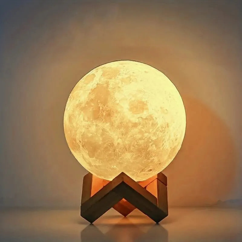 DIY Planet Lamp – 8 cm Moon and Galaxy Night Light with Stand