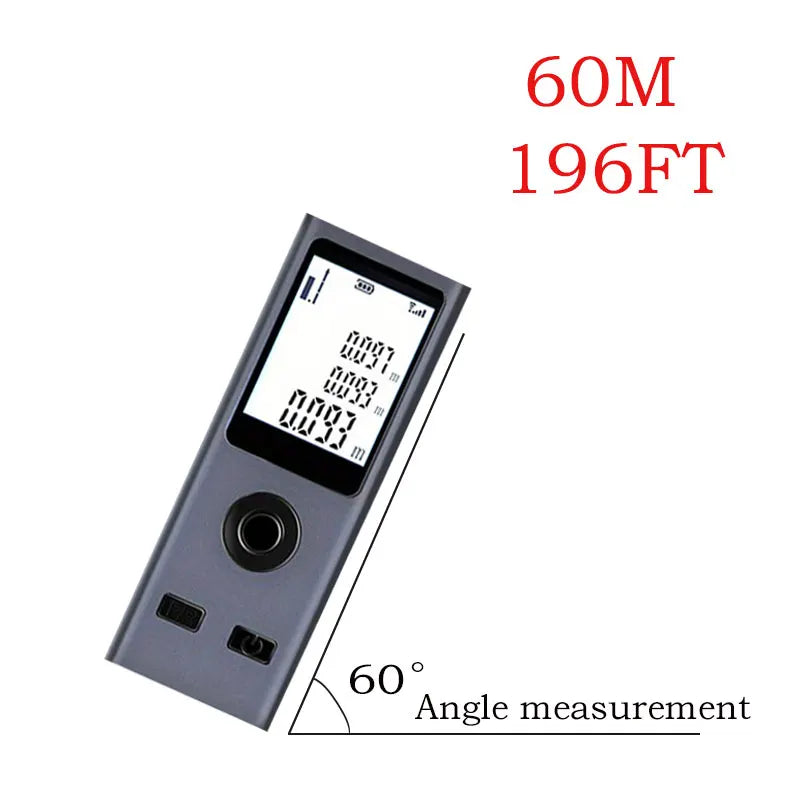 Mini Laser Rangefinder Digital Tape Measure – USB Rechargeable Aluminum Alloy Ruler, 30m/50m Distance
