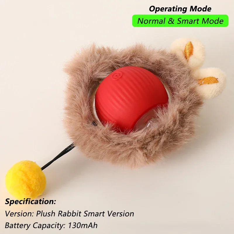 Rechargeable Interactive Cat Ball Toy – Smart Rolling Mouse with Tail