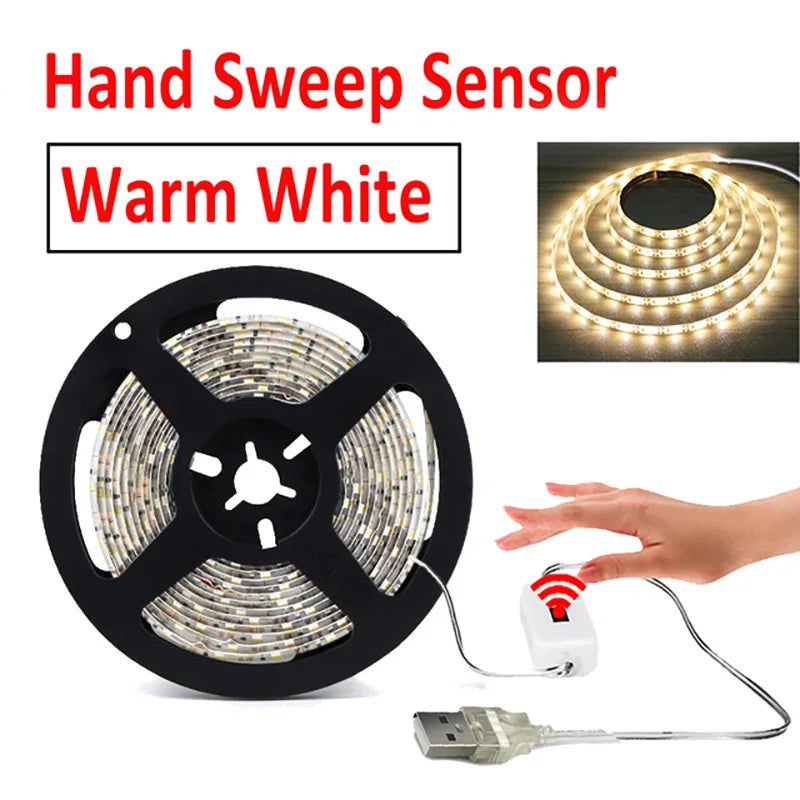 GGbingo 3M USB LED Strip Light with Hand Wave Sensor for Home Decoration