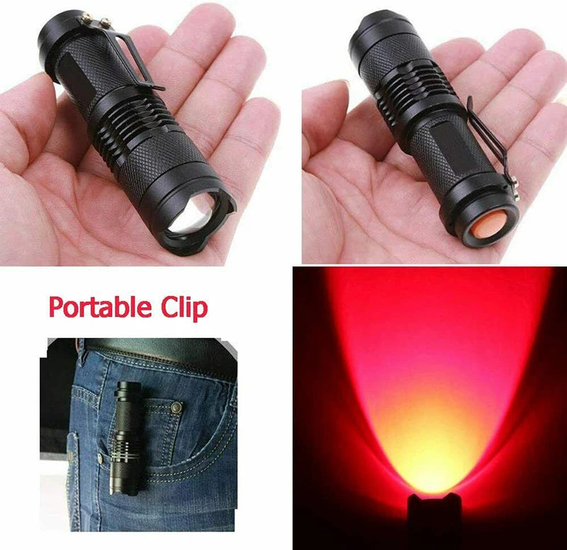 Red Beam 670 Tactical LED Flashlight – EDC Torch for Hunting & Eye Health