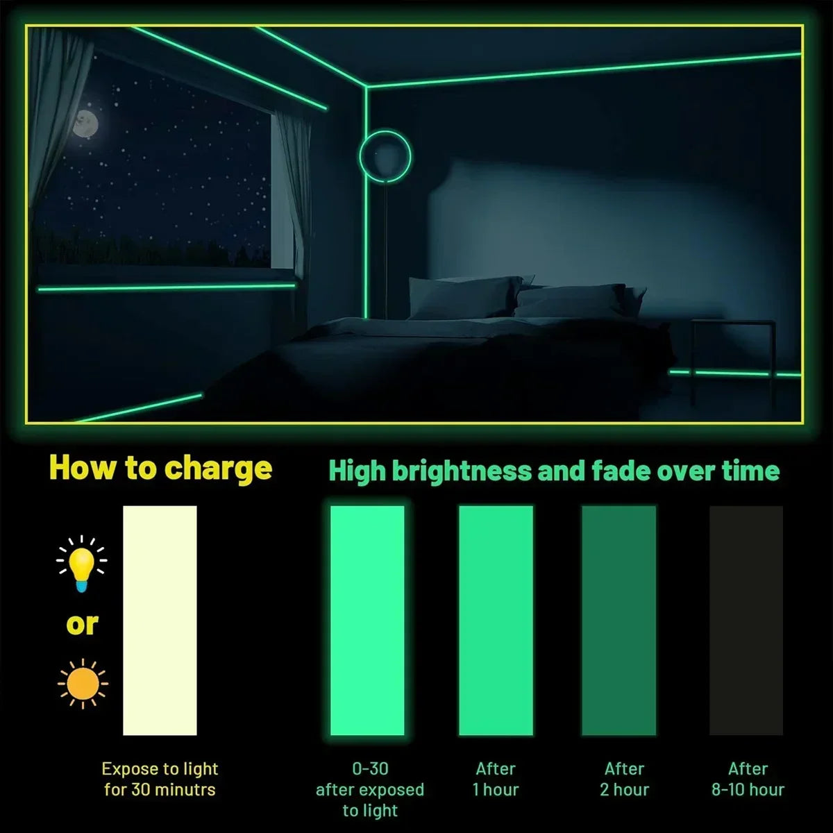 Luminous Glow-in-the-Dark Tape – Self-Adhesive Safety Sticker