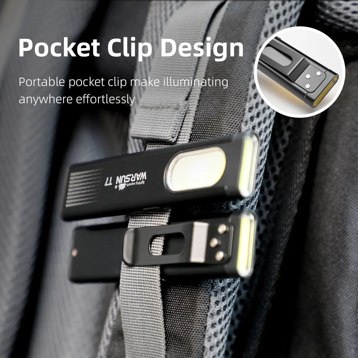 Warsun USB-C Rechargeable LED Keychain Flashlight – 600Lm Mini Torch with Magnet