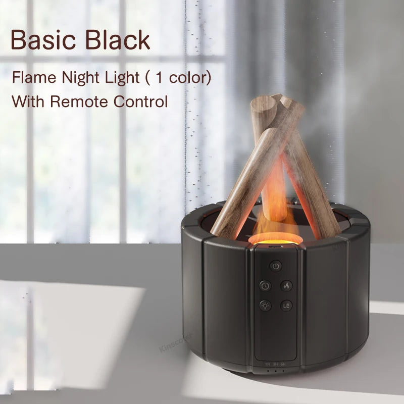 "KINSCOTER Simulated Flame Aroma Diffuser - Ultrasonic Air Humidifier & LED Essential Oil Lamp"