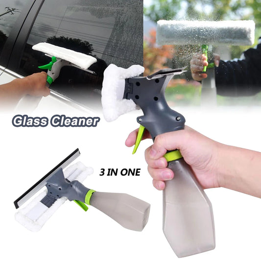 Window Cleaner Kit – Spray, Scraper, Microfiber Cloth & Wiper for Streak-Free Glass Cleaning