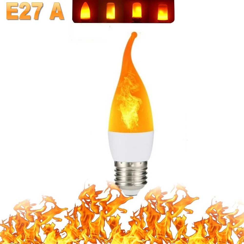 B22 E27 LED Flame Effect Light Bulbs with 4 Modes for Party, Festival, and Garden Decor