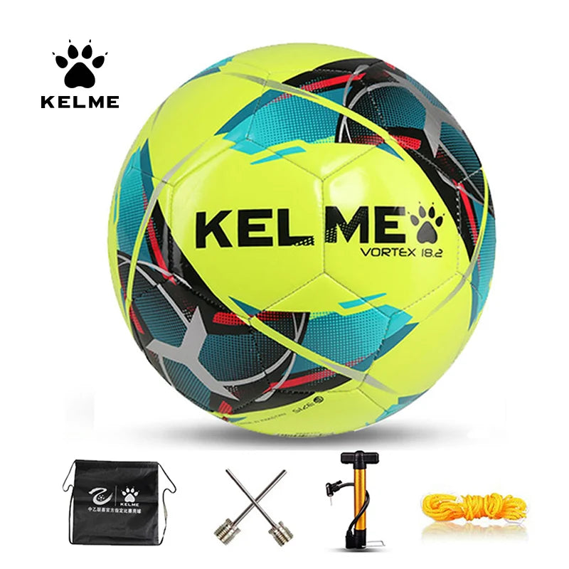 "KELME Professional TPU Football – Training & Match Soccer Ball | Size 3/4/5 | Red & Green"