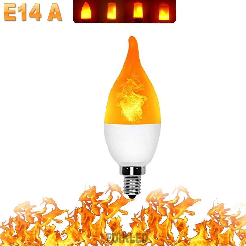 B22 E27 LED Flame Effect Light Bulbs with 4 Modes for Party, Festival, and Garden Decor