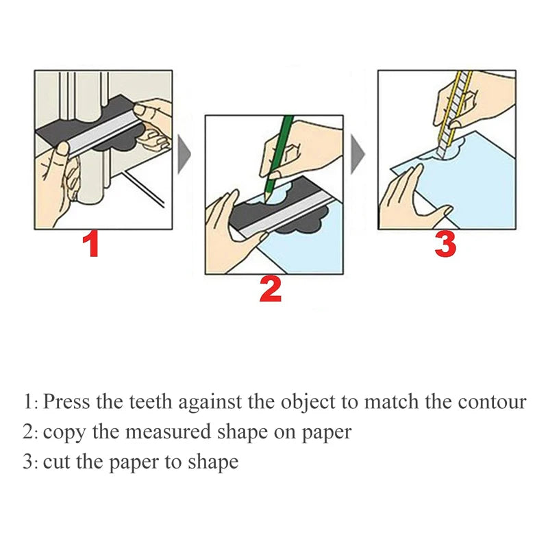 Profile Contour Gauge Measuring Tool for Woodworking, Tiling, and Construction