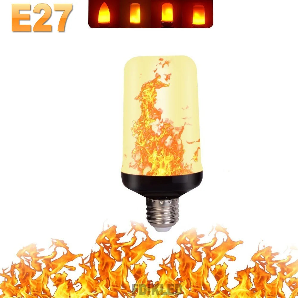 B22 E27 LED Flame Effect Light Bulbs with 4 Modes for Party, Festival, and Garden Decor