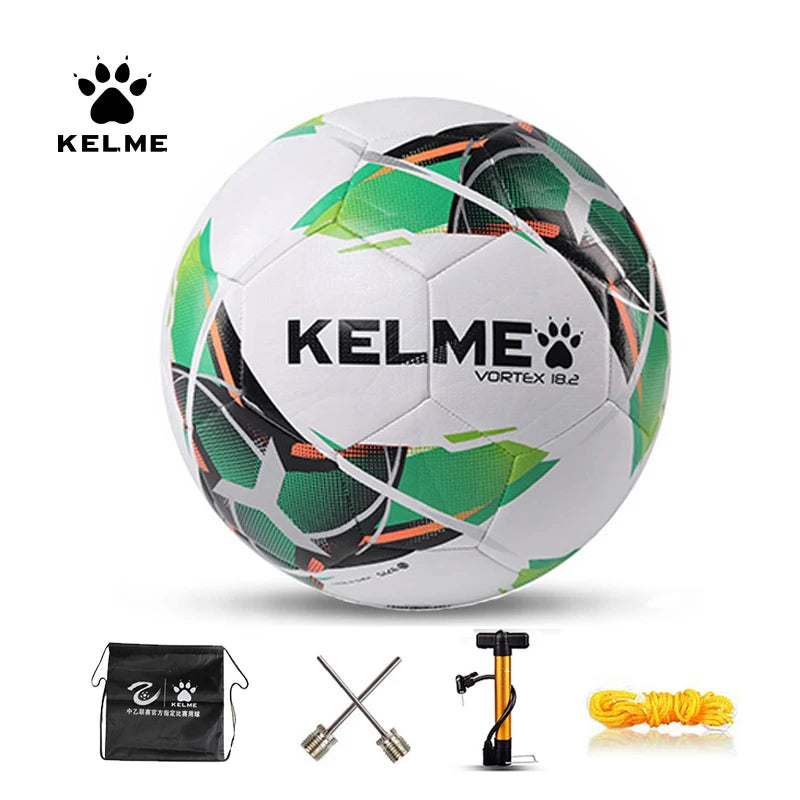 "KELME Professional TPU Football – Training & Match Soccer Ball | Size 3/4/5 | Red & Green"