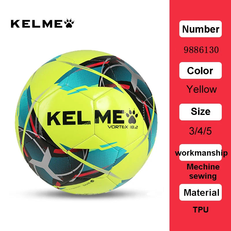 "KELME Professional TPU Football – Training & Match Soccer Ball | Size 3/4/5 | Red & Green"