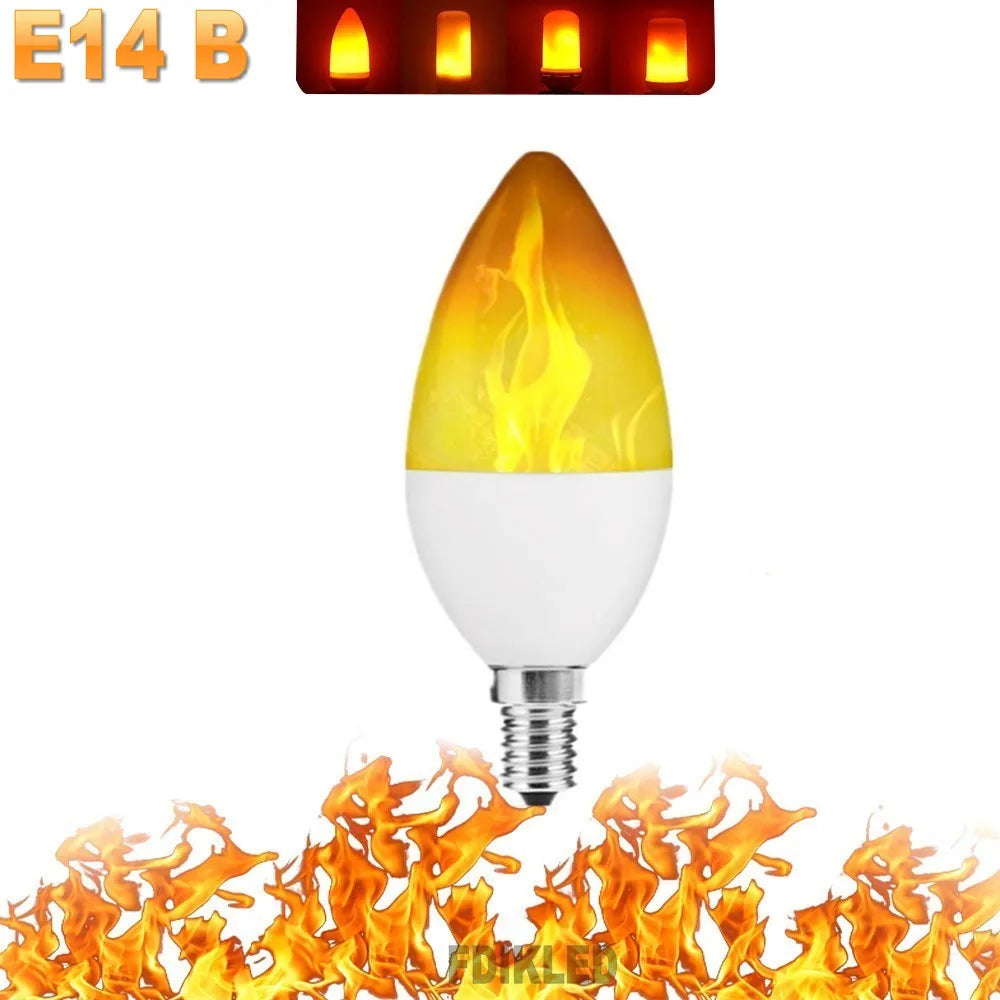 B22 E27 LED Flame Effect Light Bulbs with 4 Modes for Party, Festival, and Garden Decor