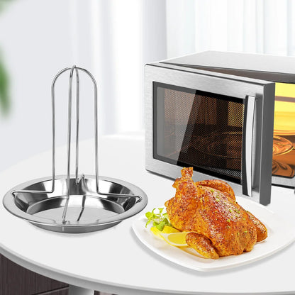 "Non-Stick Chicken Roaster Rack – Carbon Steel Roasting Grill Stand for BBQ and Kitchen"