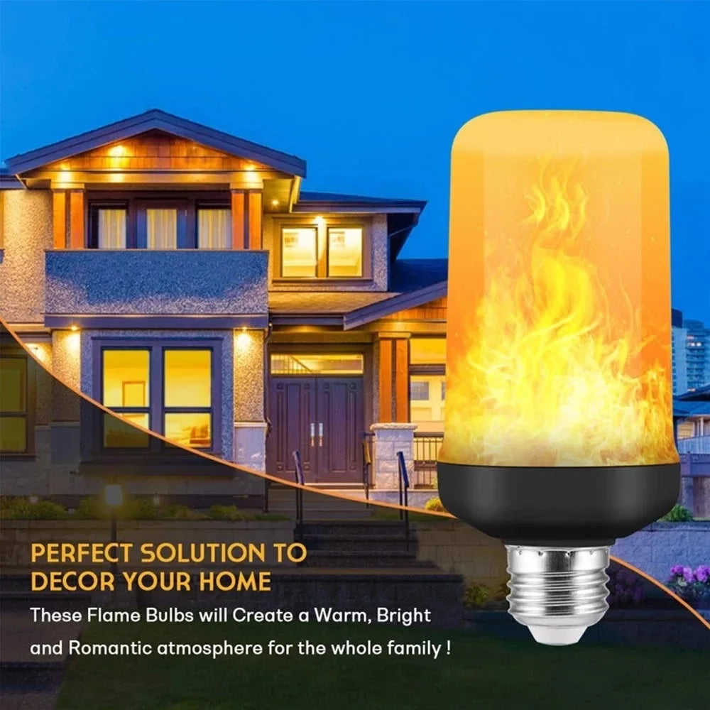 B22 E27 LED Flame Effect Light Bulbs with 4 Modes for Party, Festival, and Garden Decor