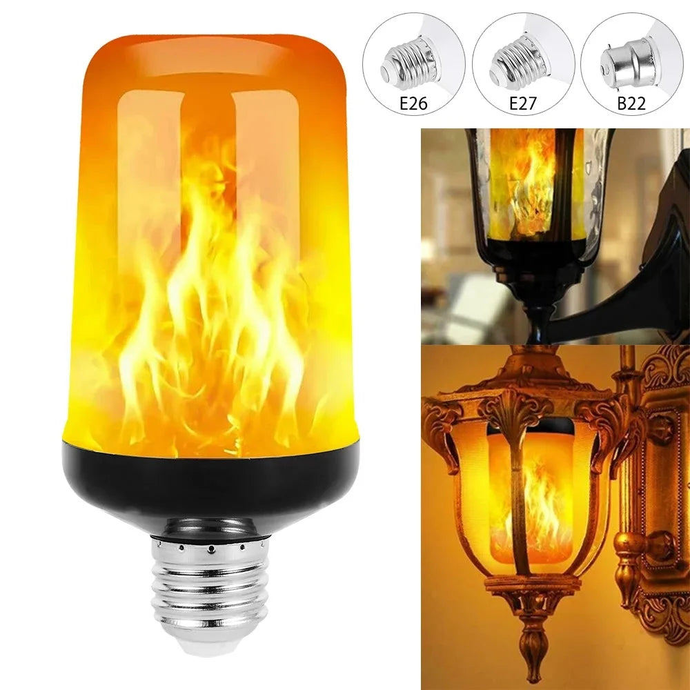 B22 E27 LED Flame Effect Light Bulbs with 4 Modes for Party, Festival, and Garden Decor