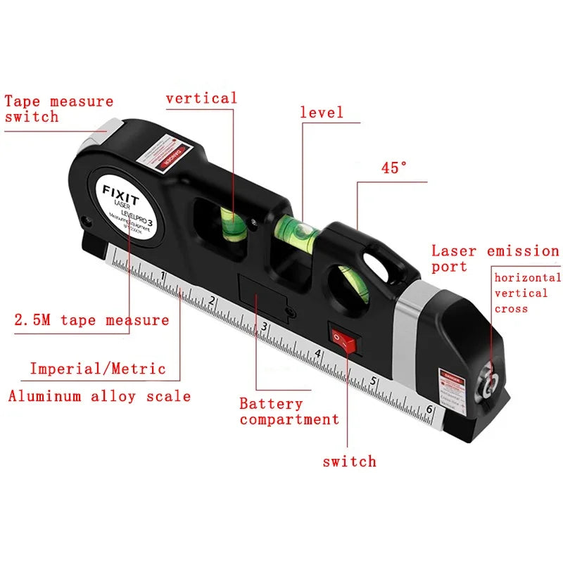 High Precision Multifunctional Infrared Laser Level for Renovation and Construction Projects