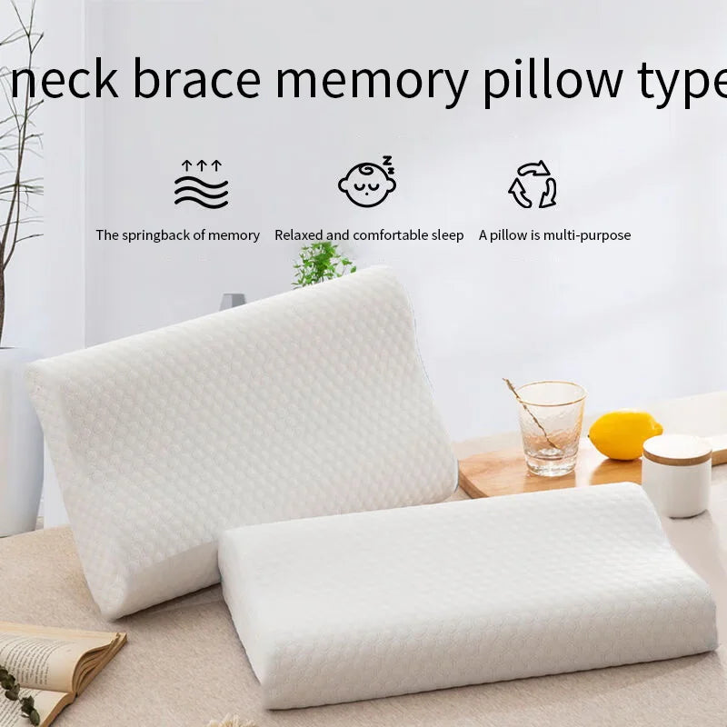 "Memory Foam Anti-Snoring Pillow – Temperature Sensing Water Cube, Knitted Fabric Cover"