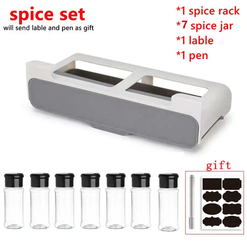 Self-Adhesive Wall-Mounted Spice Rack Organizer