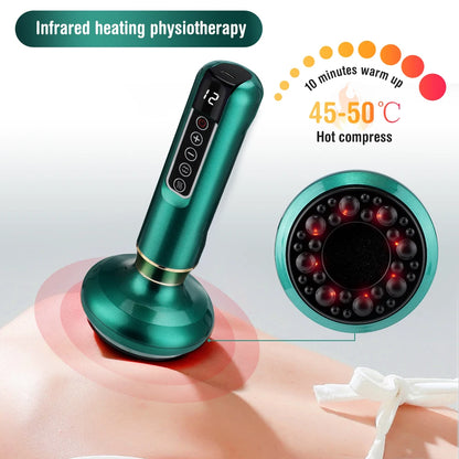 Electric Vacuum Cupping Massager with GuaSha & Infrared Heat for Anti-Cellulite and Body Slimming