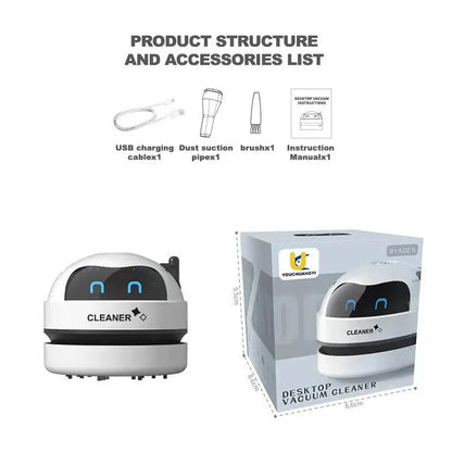 Mini Desktop Vacuum Cleaner – Rechargeable Keyboard & Dust Cleaner with Automatic Dust Extraction