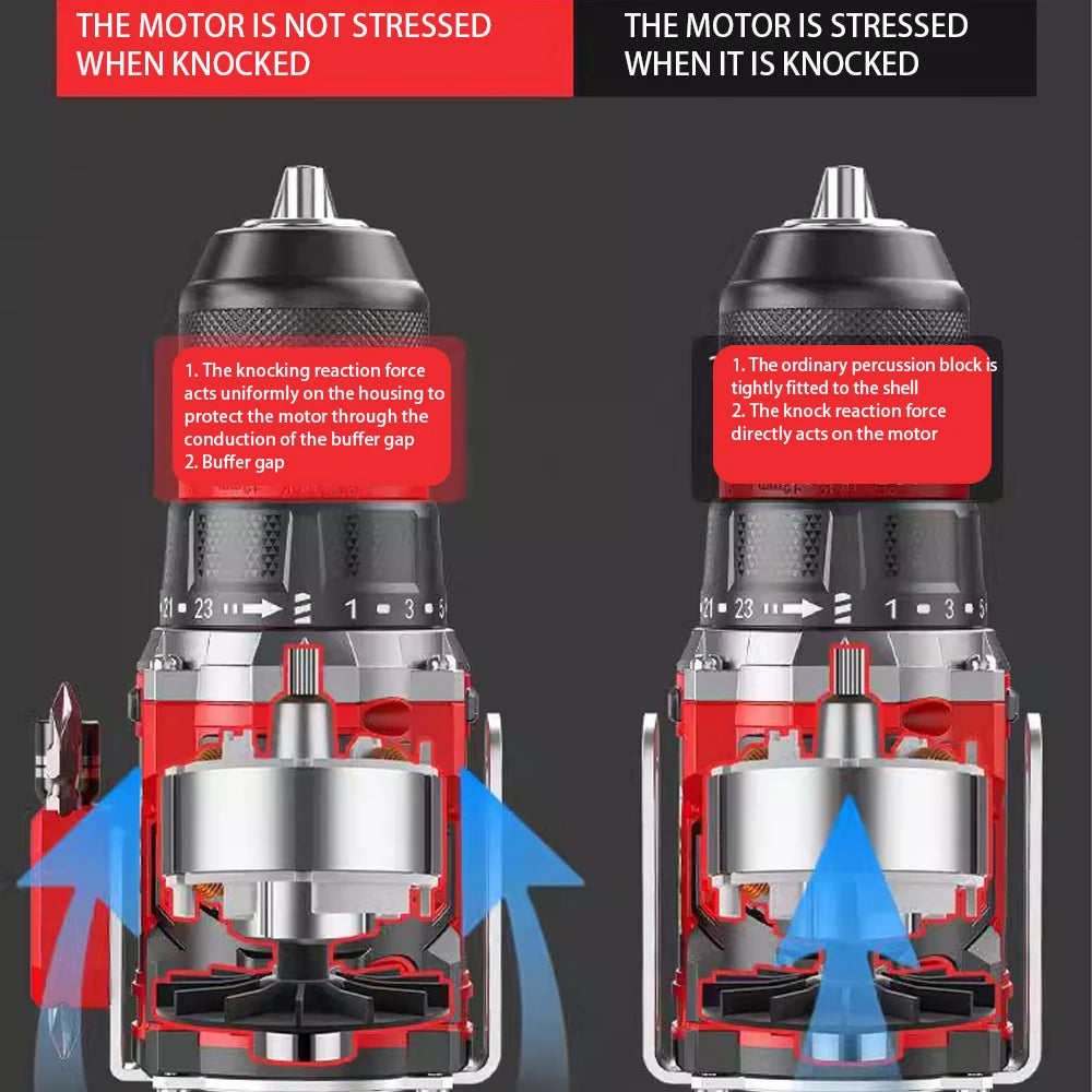 Brushless Electric Drill Tapping Cordless Impact Drill