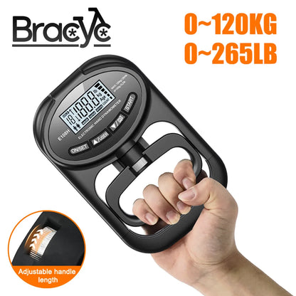 Digital Hand Grip Strength Meter – 265 Lbs Capacity with USB Charging and LCD Display