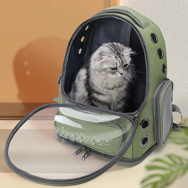 Transparent Pet Cat Carrier Backpack – Breathable Outdoor Travel Bag for Cats & Small Dogs