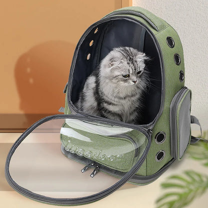 Transparent Pet Cat Carrier Backpack – Breathable Outdoor Travel Bag for Cats & Small Dogs