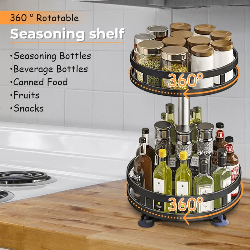 Rotating Non-Slip Spice Rack Organizer