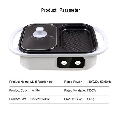 Non-Stick Shabu Pot and Griddle Multi-Cooker