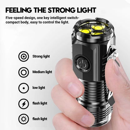 "UltraBeam Mini 3LED Magnetic Pen Flashlight – USB Rechargeable Torch"