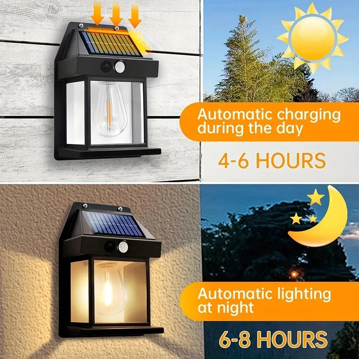 Outdoor Solar Tungsten Wall Light with Motion Sensor IP65