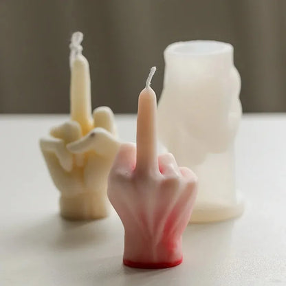 Middle Finger Silicone Mold – Creative Candle, Soap, and Resin Craft Mold for DIY Projects