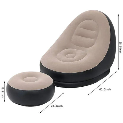 "AirLounge ComfortPro – Inflatable Recliner Sofa with Footrest"