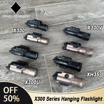 WADSN Tactical LED Weapon Light – Aluminum Rail-Mounted Flashlight for 20mm Picatinny (Surefire X300/X300U Compatible)