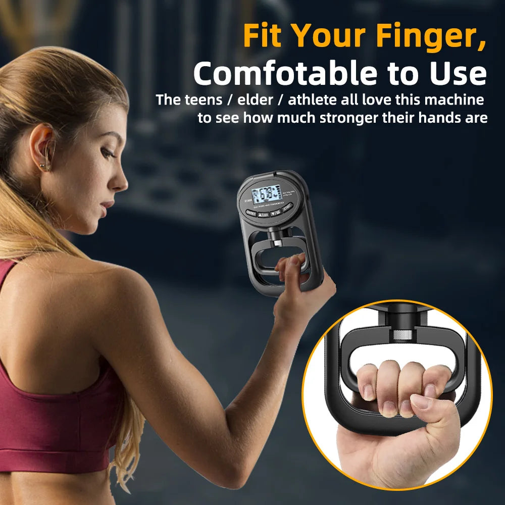 Digital Hand Grip Strength Meter – 265 Lbs Capacity with USB Charging and LCD Display