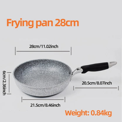 Durable Stone Frying Pan28/26/24/20cm Wok Non-stick Pan Skillet