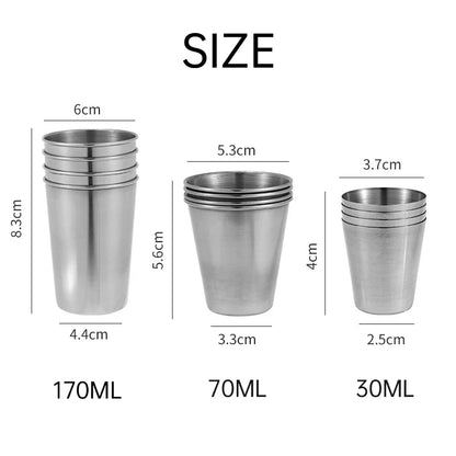 Outdoor Stainless Steel Mini Cups Set with Case – Portable Drinkware for Whisky, Wine, and Travel"